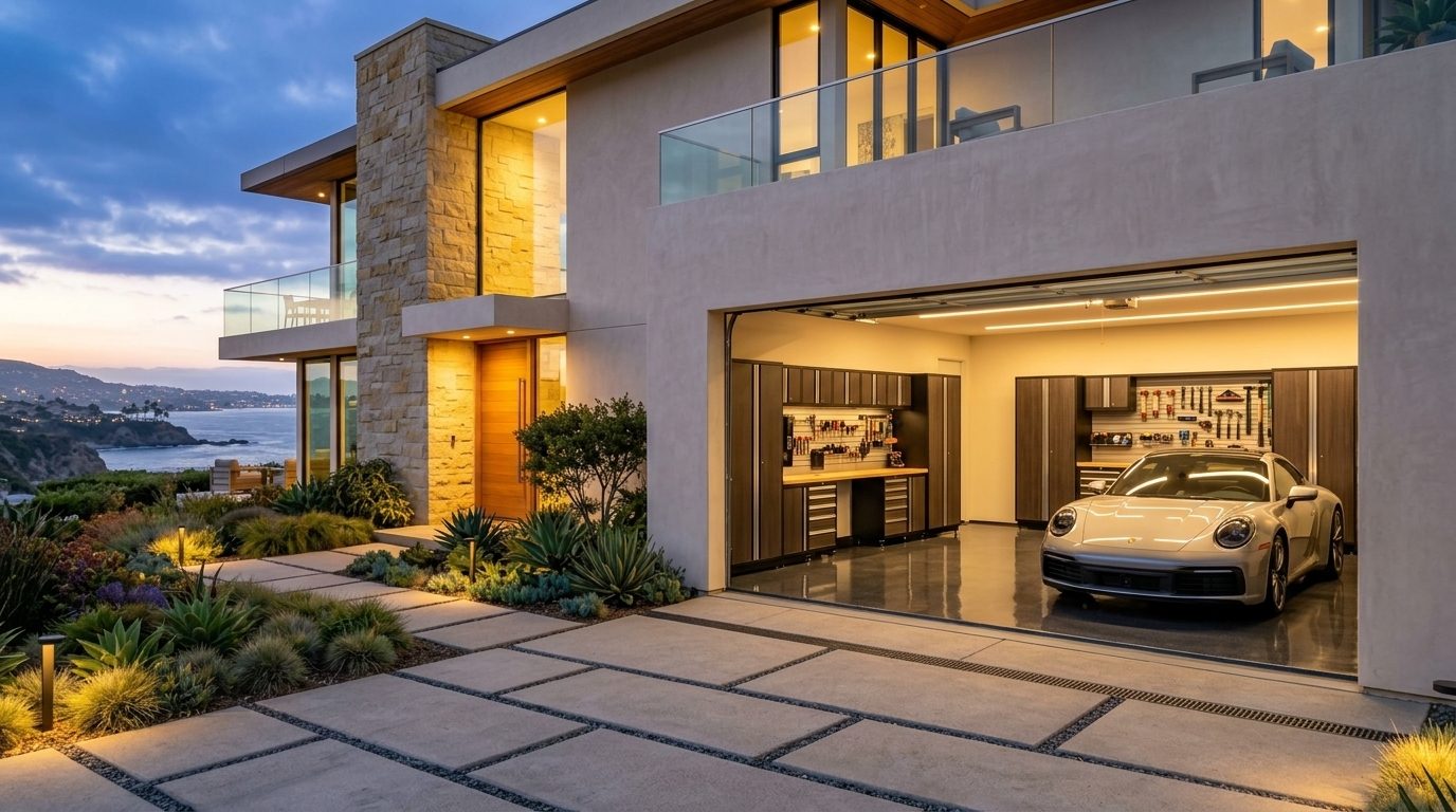 Omar Garage Door Service Works Garage Door Gliding Open Revealing Warm Illuminated Interior